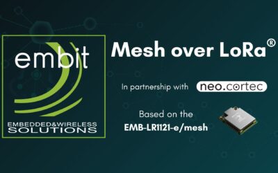 Mesh over LoRa® communication with Embit EMB-LR1121-e/mesh dual band and dual mode wireless module, and NeoCortec NeoMesh protocol